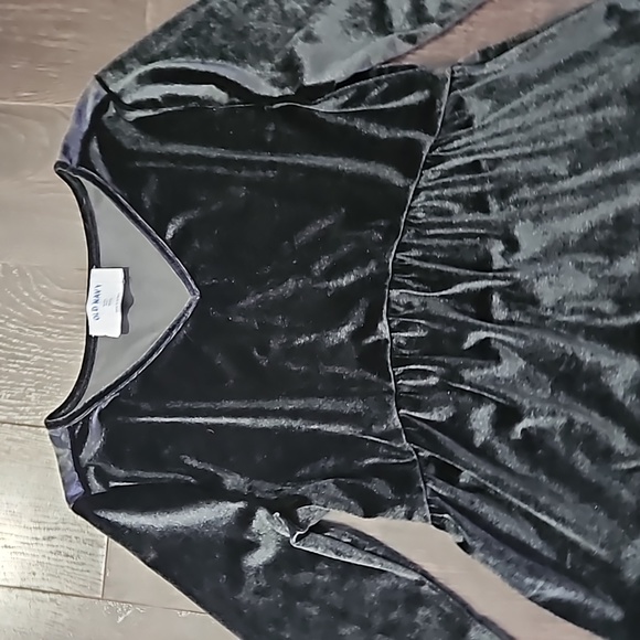 Old Navy Black Velour Tiered Babydoll Long Sleeve Dress, size XL - Picture 2 of 12